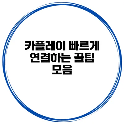 카플레이 빠르게 연결하는 꿀팁 모음