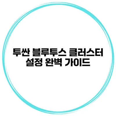 투싼 블루투스 클러스터 설정 완벽 가이드